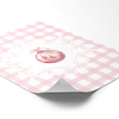 Pink Christmas Ornament Green Gingham Holiday  ポスター (角)