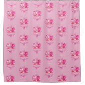 Pink Christmas Ornament Shower Curtain  シャワーカーテン (正面)