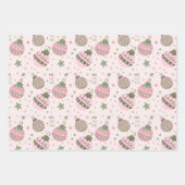 Pink Christmas Ornament Wrapping Paper ラッピングペーパーシート (正面3)