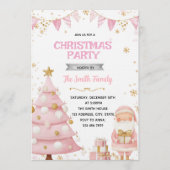 Pink Christmas Party Invitation 招待状 (正面)