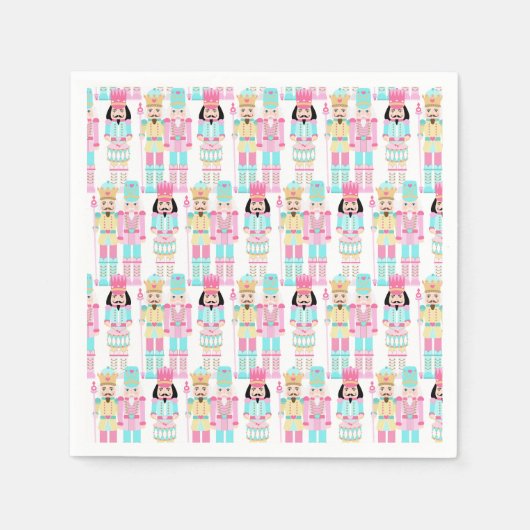 Pink Christmas Paste Nutcracker Ballet Soldiers スタンダードカクテルナプキン (正面)