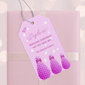 Pink Christmas Pine Cones Personalized ギフトタグ