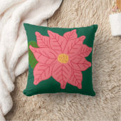 Pink Christmas Poinsettia  クッション (ブランケット)