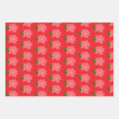 Pink Christmas Poinsettia ラッピングペーパーシート (正面2)