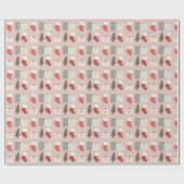 Pink Christmas Stockings Wrapping Paper  ラッピングペーパー (フラット)