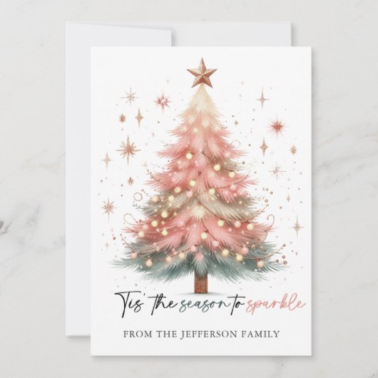 Pink Christmas Tree  シーズンカード (正面)
