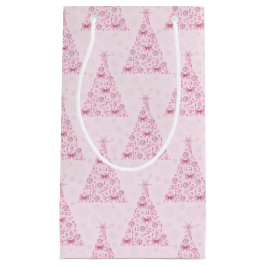 Pink Christmas Tree スモールペーパーバッグ