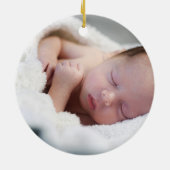 Pink Christmas Tree Baby Girl First Christmas セラミックオーナメント (裏面)