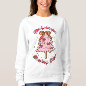 Pink Christmas Tree Baking Crew Sweatshirt スウェットシャツ (正面)