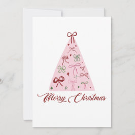 Pink Christmas Tree Card 招待状