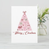 Pink Christmas Tree Card 招待状 (スタンド正面)