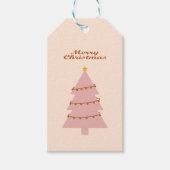 pink christmas tree celebrating xmas holidays ギフトタグ (正面)