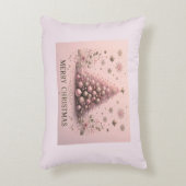 Pink Christmas Tree Merry Christmas Accent Pillow アクセントクッション (正面(垂直))