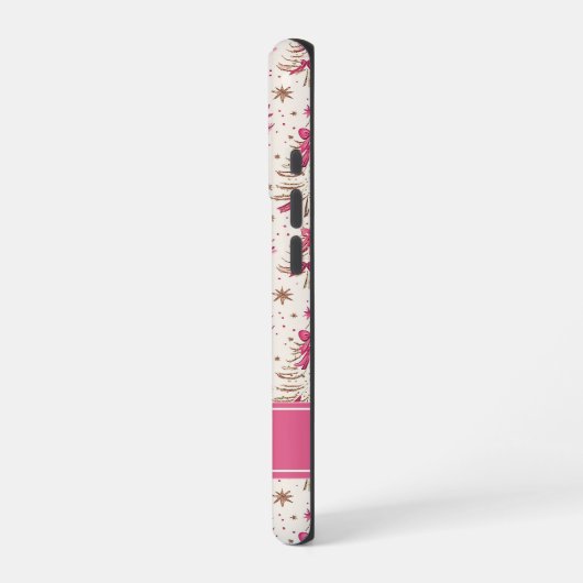 Pink Christmas Tree Phone Case | Personalized iPhoneケース (左側面)