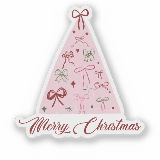 Pink Christmas Tree Sticker シール (正面)