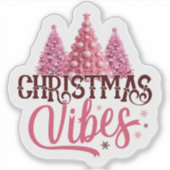 Pink Christmas Tree Sticker シール (正面)