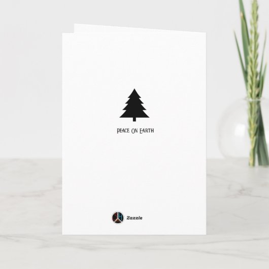 Pink Christmas trees with snowflakes カード (裏面)