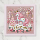 Pink Christmas Wonderland Unicorn フェイバータグ (裏面)