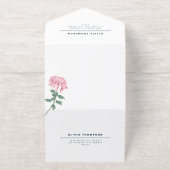 Pink Chrysanthemum Botanical Wedding オールインワン招待状 (外側)