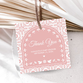 Pink Cielito Lindo Papel Picado Baby Shower フェイバータグ