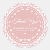 Pink Cielito Lindo Papel Picado Baby Shower ラウンドシール (正面)