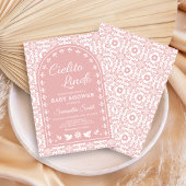 Pink Cielito Lindo Papel Picado Baby Shower 招待状