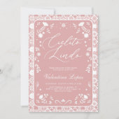 Pink Cielito Lindo Talavera Baby Shower 招待状 (正面)
