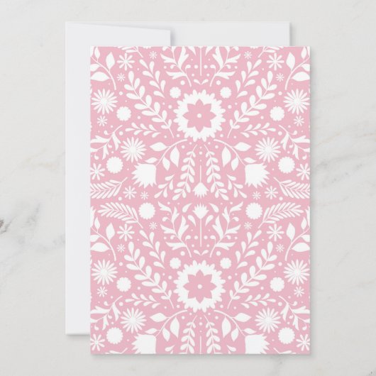 Pink Cielito Lindo Talavera Pattern Presentacion 招待状 (裏面)