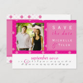 Pink Circle日付カードを保存 案内ポストカード (正面/裏面)