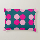 Pink Circles on Green Accent Pillow アクセントクッション (裏面)