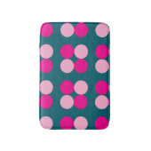 Pink Circles on Green Bath Mat バスマット (正面縦)