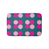 Pink Circles on Green Bath Mat バスマット (正面)