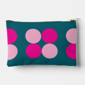 Pink Circles on Green Small アクセサリーポーチ (裏面)