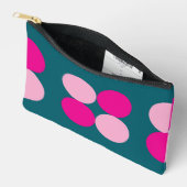 Pink Circles on Green Small アクセサリーポーチ (見開き)