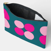 Pink Circles on Green Small アクセサリーポーチ (見開き)