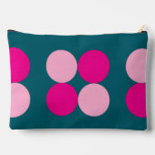 Pink Circles on Green Small アクセサリーポーチ (裏面)