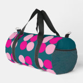 Pink Circles on Green Small ダッフルバッグ (右コーナー)