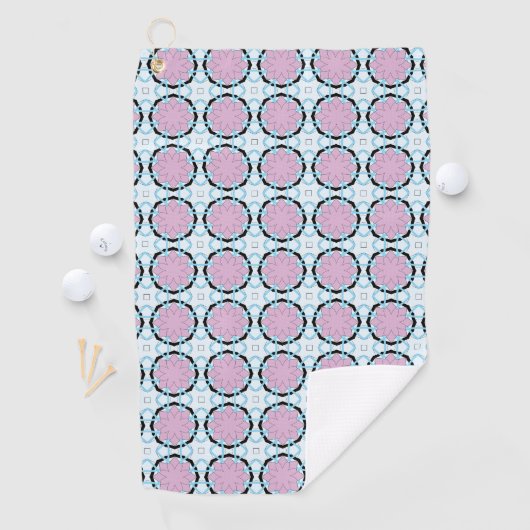 Pink circular geometric patterned  ゴルフタオル (インサイチュ)