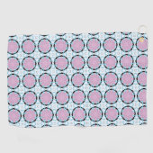 Pink circular geometric patterned  ゴルフタオル (横)