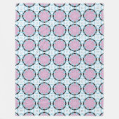 Pink circular geometric patterned  フリースブランケット (正面)