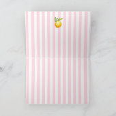 Pink Citrus Lemons Baby Shower Thank You Card サンキューカード (内部)