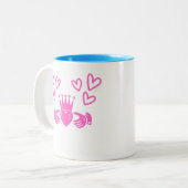 Pink Claddagh Coffee Mug ツートーンマグカップ (正面左)