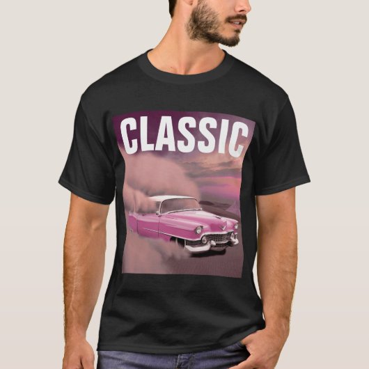 PINK CLASSIC CAR CLASSIC BIRTHDAY T-SHIRTS Tシャツ (正面)