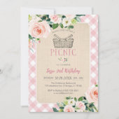 Pink Classic Picnic Birthday Invitation 招待状 (正面)