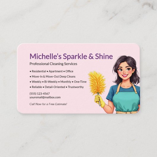 Pink Cleaning Service 名刺 (正面)