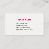 Pink Cleaning Service House Professional Cleaning 名刺 (裏面)