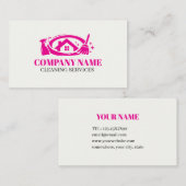 Pink Cleaning Service House Professional Cleaning 名刺 (正面/裏面)