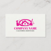 Pink Cleaning Service House Professional Cleaning 名刺 (正面)