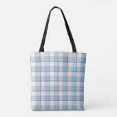 Pink Cloud and Blue Lagoon Plaid トートバッグ (裏面)