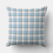 Pink Cloud and Blue Lagoon Plaid Throw Pillow クッション (正面)